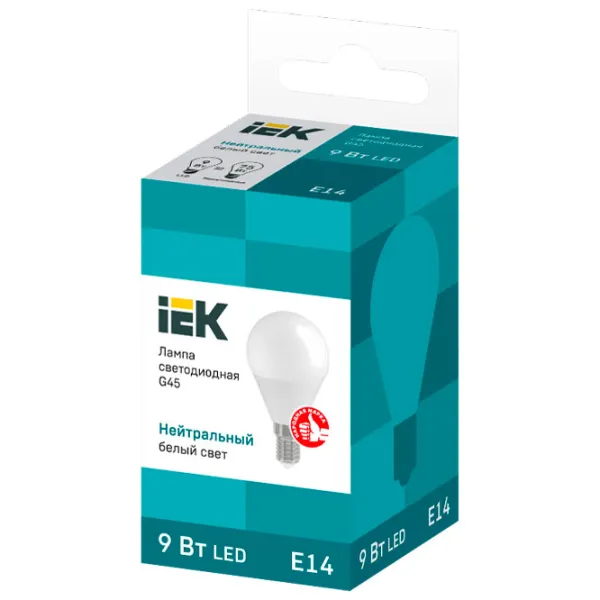 Bec LED IEK G45 LLE-G45-9-230-40-E14 E14/ 9 W/ 4000 K/ 810lm/ White photo 2 Bec LED IEK G45 LLE-G45-9-230-40-E14 E14/ 9 W/ 4000 K/ 810lm/ White photo 2