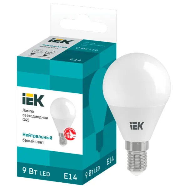 Bec LED IEK G45 LLE-G45-9-230-40-E14 E14/ 9 W/ 4000 K/ 810lm/ White photo 3 Bec LED IEK G45 LLE-G45-9-230-40-E14 E14/ 9 W/ 4000 K/ 810lm/ White photo 3