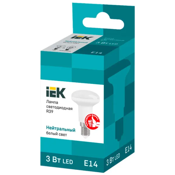 Bec LED IEK R39 LLE-R39-3-230-40-E14 E14/ 3 W/ 4000 K/ 270lm/ White photo 2