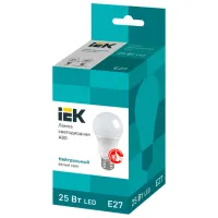Лампочка светодиодная IEK A80 LLE-A80-25-230-40-E27 E27/ 25 Вт/ 4000 K/ 2500лм/ White photo 2