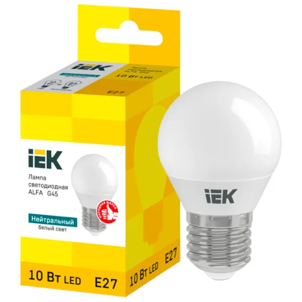 Bec LED IEK ALFA G45 LLA-G45-10-230-40-E27 E27/ 10 W/ 4000 K/ 900lm/ White photo 3