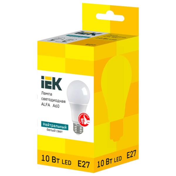 Bec LED IEK ALFA A60 LLA-A60-10-230-40-E27 E27/ 10 W/ 4000 K/ 900lm/ White photo 2 Bec LED IEK ALFA A60 LLA-A60-10-230-40-E27 E27/ 10 W/ 4000 K/ 900lm/ White photo 2