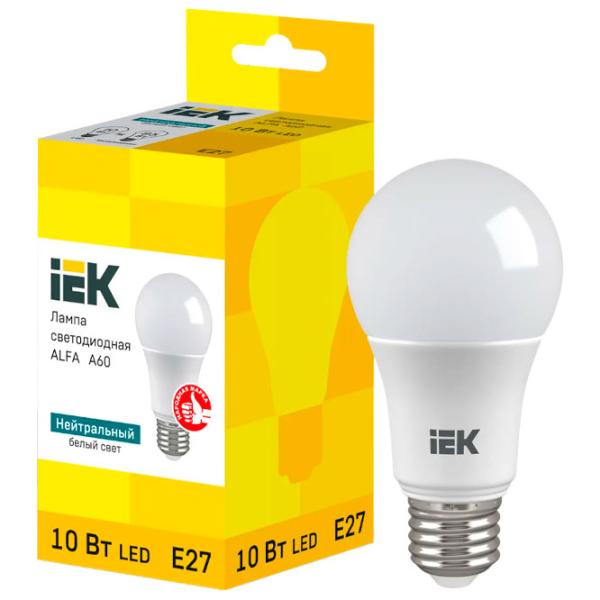 Bec LED IEK ALFA A60 LLA-A60-10-230-40-E27 E27/ 10 W/ 4000 K/ 900lm/ White photo 3 Bec LED IEK ALFA A60 LLA-A60-10-230-40-E27 E27/ 10 W/ 4000 K/ 900lm/ White photo 3