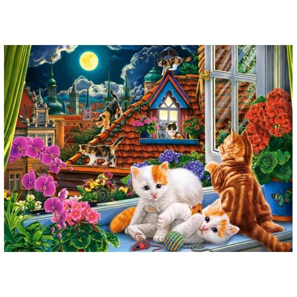 Puzzle 2D Castorland Kittens on the Roof 7+/ Numărul de piese: 180 photo 2