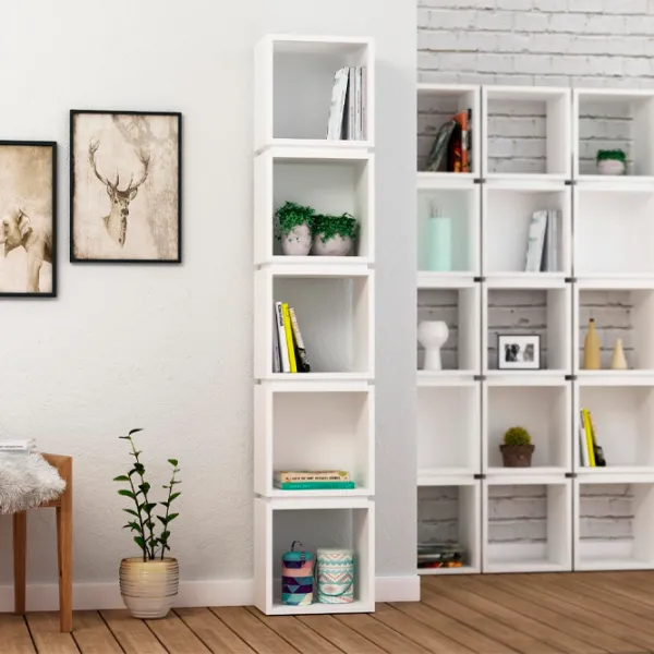 Стеллаж Showdeko Multi 167см x 32см x 22см cm/ ЛДСП/ White photo 2