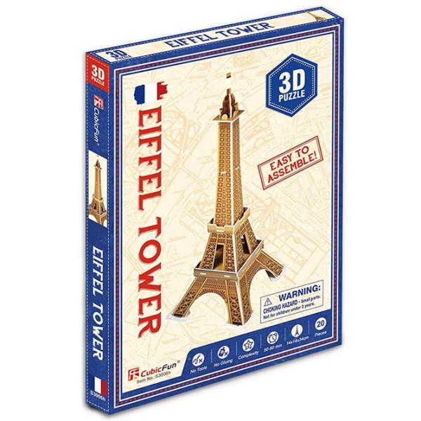 Пазл 3D CubicFun Eiffel Tower 3+/ Количество деталей: 20 photo 2