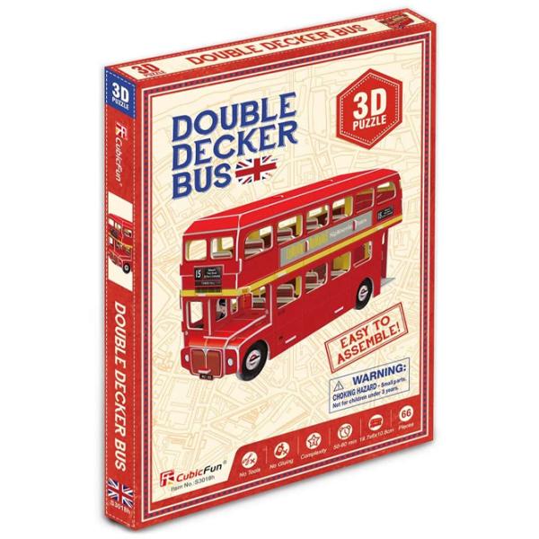 Пазл 3D CubicFun Double Decker Bus 8+/ Количество деталей: 66 photo 2