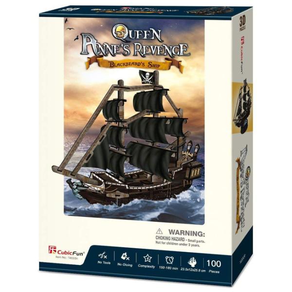 Пазл 3D CubicFun Queen Anne's Revenge 6+/ Количество деталей: 100 photo 3 Пазл 3D CubicFun Queen Anne's Revenge 6+/ Количество деталей: 100 photo 3