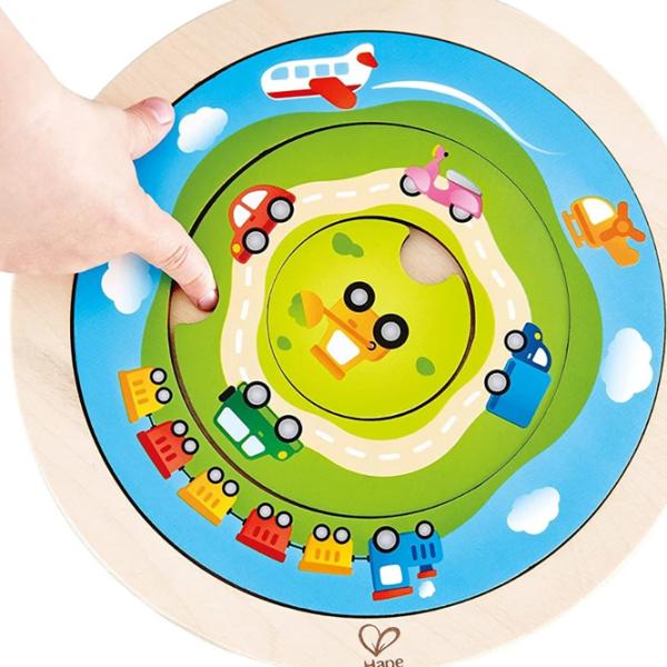 Пазл 2D Hape Spinning Transport 1.5+/ Количество деталей: 3 photo 2