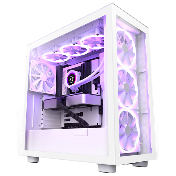 Carcasă NZXT H7 Flow RGB Mid Tower / White photo 2