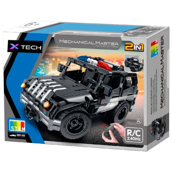 Конструктор с радиоуправлением XTech 2 in 1 Police Car Автомобиль/ Черный photo 8 Конструктор с радиоуправлением XTech 2 in 1 Police Car Автомобиль/ Черный photo 8