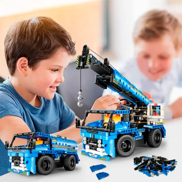 Конструктор с радиоуправлением XTech 2 in 1 Crane Truck Транспорт/ Синий photo 7
