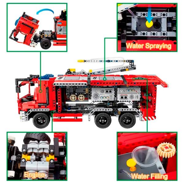 Конструктор XTech 2 in 1 Fire Truck With Water Spraying Транспорт/ Красный photo 2 Конструктор XTech 2 in 1 Fire Truck With Water Spraying Транспорт/ Красный photo 2