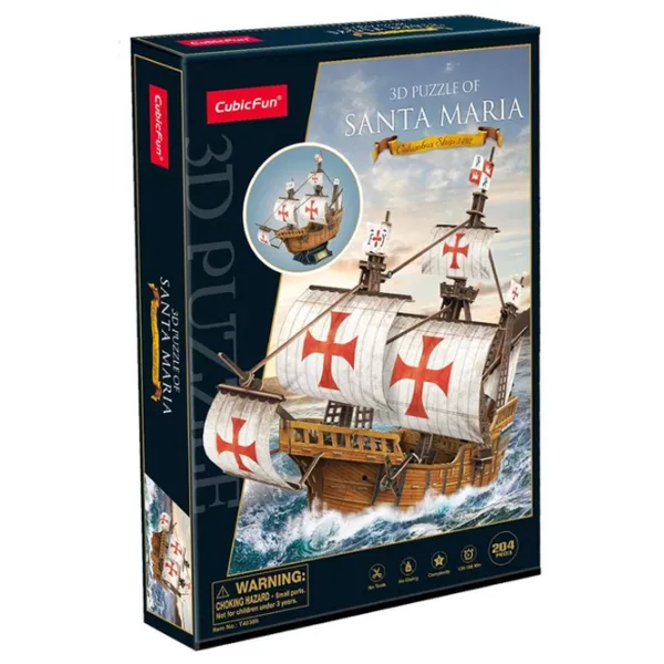 Puzzle 3D CubicFun Santa Maria 6+/ Numărul de piese: 82 photo 2