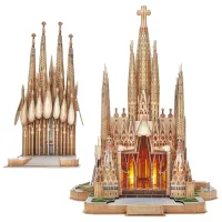 Puzzle 3D CubicFun Sagrada Familia LED 10+/ Numărul de piese: 696 photo 2