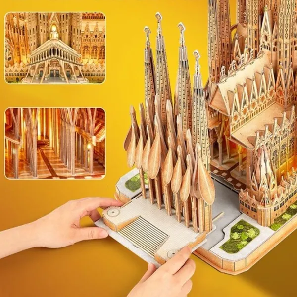 Пазл 3D CubicFun Sagrada Familia LED 10+/ Количество деталей: 696 photo 3