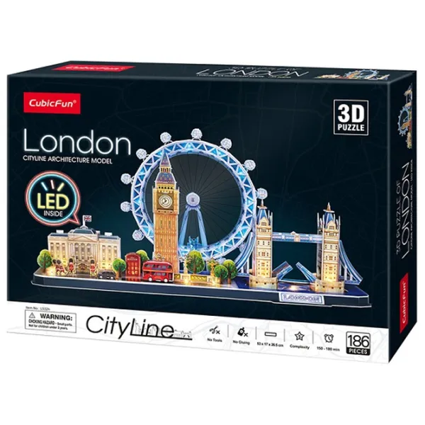 Пазл 3D CubicFun London LED 6+/ Количество деталей: 186 photo 2