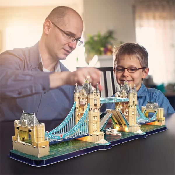 Пазл 3D CubicFun Tower Bridge LED 10+/ Количество деталей: 222 photo 3