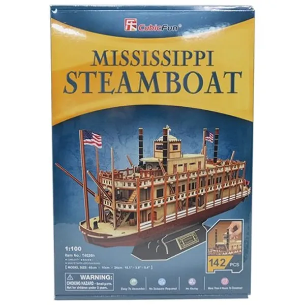 Пазл 3D CubicFun Mississippi Steamboat 6+/ Количество деталей: 142 photo 3