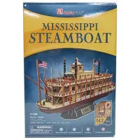 Puzzle 3D CubicFun Mississippi Steamboat 6+/ Numărul de piese: 142 photo 3