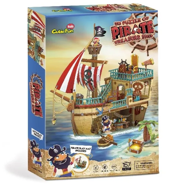 Пазл 3D CubicFun Pirate Treasure Ship 8+/ Количество деталей: 157 photo 2