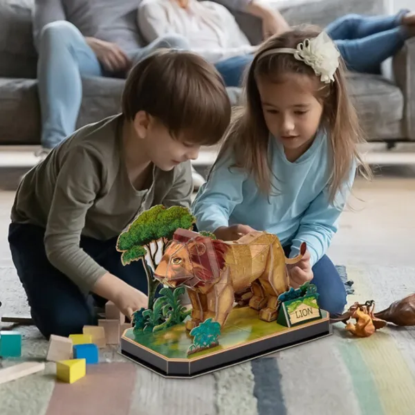 Пазл 3D CubicFun Lion 5+/ Количество деталей: 40 photo 3