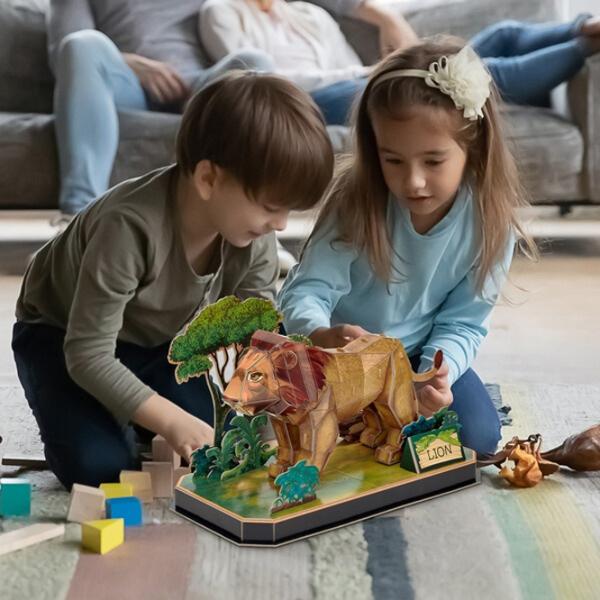 Пазл 3D CubicFun Lion 5+/ Количество деталей: 40 photo 3