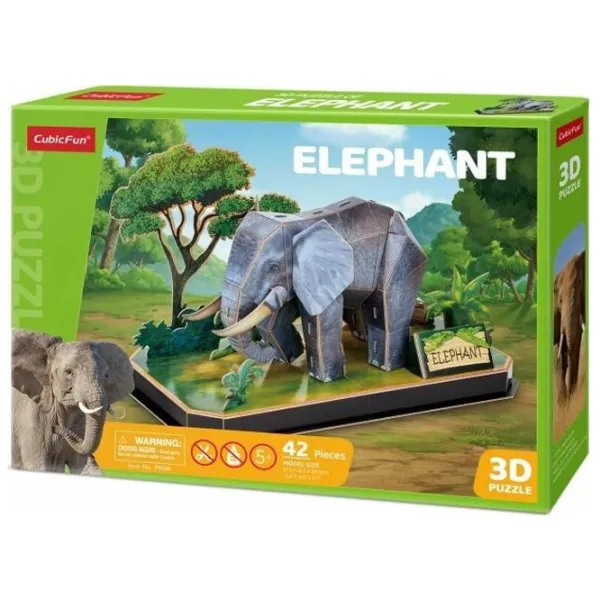 Пазл 3D CubicFun Elephant 5+/ Количество деталей: 42 photo 2
