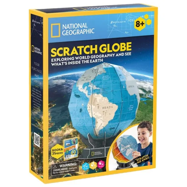 Пазл 3D CubicFun Scratch Globe 8+/ Количество деталей: 32 photo 2