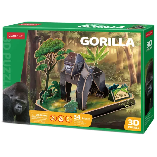 Пазл 3D CubicFun Gorilla 5+/ Количество деталей: 34 photo 2