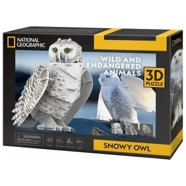 Пазл 3D CubicFun Snowy Owl 8+/ Количество деталей: 32 photo 2