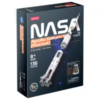 Puzzle 3D CubicFun Apollo Saturn V Rocket 8+/ Numărul de piese: 136 photo 2