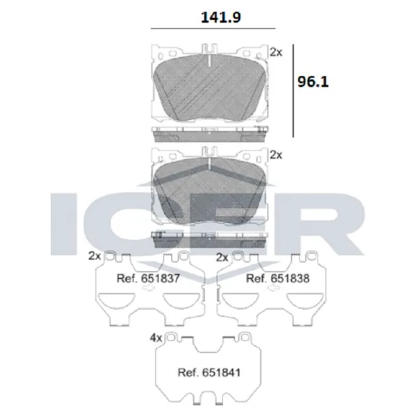 Тормозные колодки Icer 182282 передние/ дисковые photo 2 Тормозные колодки Icer 182282 передние/ дисковые photo 2