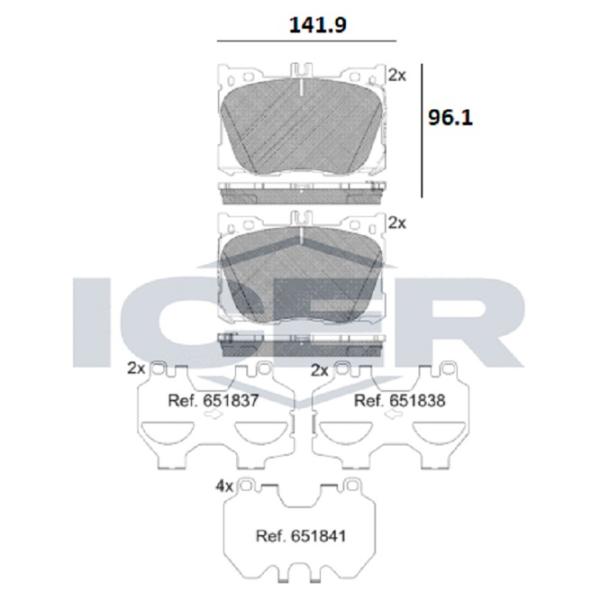 Тормозные колодки Icer 182282 передние/ дисковые photo 2 Тормозные колодки Icer 182282 передние/ дисковые photo 2