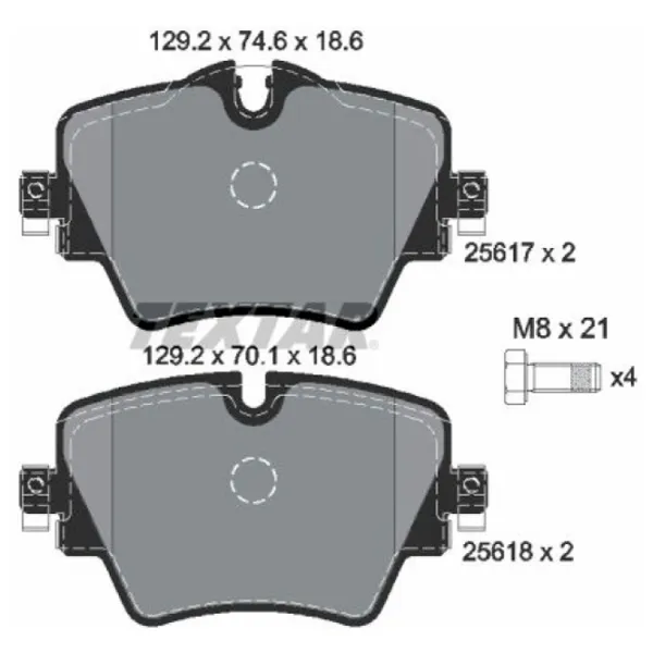 Тормозные колодки Textar 2561701 задние/ дисковые photo 2 Тормозные колодки Textar 2561701 задние/ дисковые photo 2