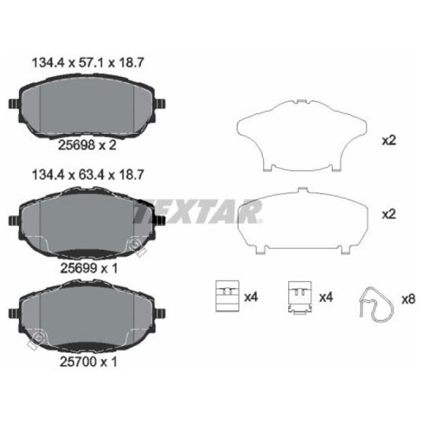 Тормозные колодки Textar 2569801 передние/ дисковые photo 2 Тормозные колодки Textar 2569801 передние/ дисковые photo 2
