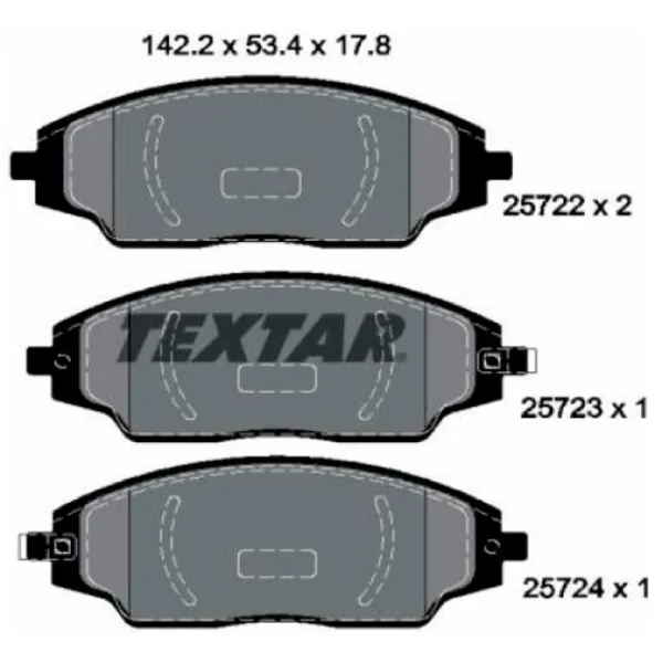 Тормозные колодки Textar 2572201 передние/ дисковые photo 2 Тормозные колодки Textar 2572201 передние/ дисковые photo 2