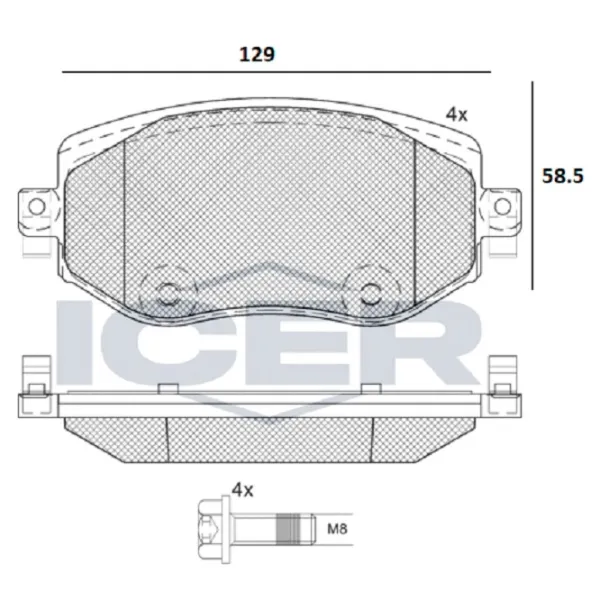 Тормозные колодки Icer 182292 передние/ дисковые photo 2 Тормозные колодки Icer 182292 передние/ дисковые photo 2
