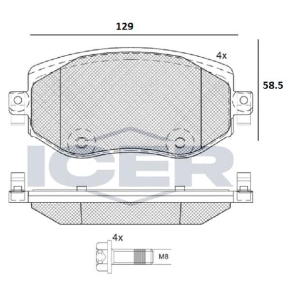 Тормозные колодки Icer 182292 передние/ дисковые photo 2 Тормозные колодки Icer 182292 передние/ дисковые photo 2
