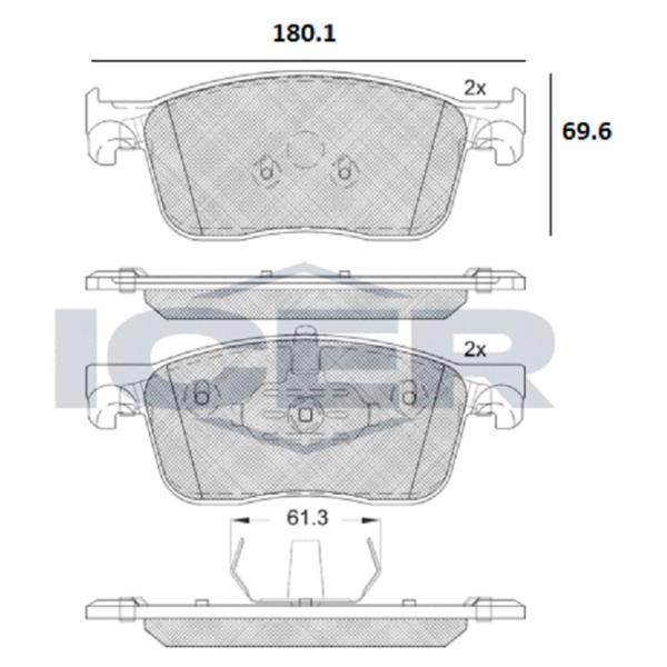 Тормозные колодки Textar 182297 передние/ дисковые photo 2 Тормозные колодки Textar 182297 передние/ дисковые photo 2