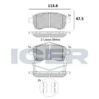 Plăcuțe de frână Icer 182305 față/ disk photo 2