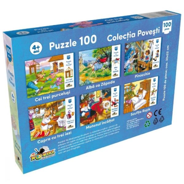 Puzzle 2D Noriel Cei Trei Purcelusi 4+/ Numărul de piese: 100 photo 2