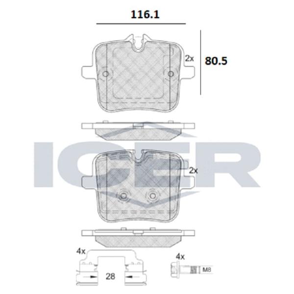 Plăcuțe de frână Icer 182308 spate/ disk photo 2 Plăcuțe de frână Icer 182308 spate/ disk photo 2
