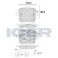 Plăcuțe de frână Icer 182308 spate/ disk photo 2
