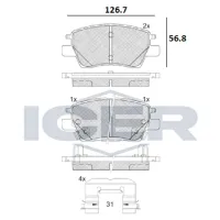 Plăcuțe de frână Icer 182311 față/ disk photo 2