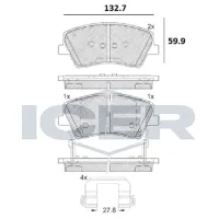 Plăcuțe de frână Icer 182314 față/ disk photo 2