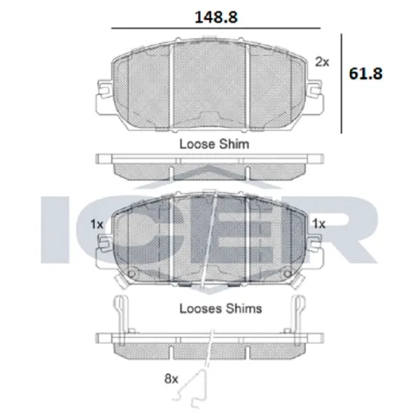 Тормозные колодки Icer 182322 передние/ дисковые photo 2