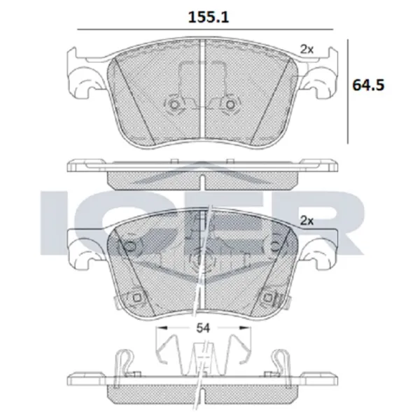 Тормозные колодки Icer 182324 передние/ дисковые photo 2 Тормозные колодки Icer 182324 передние/ дисковые photo 2
