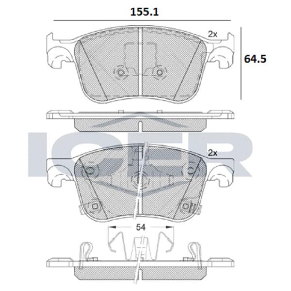 Тормозные колодки Icer 182324 передние/ дисковые photo 2 Тормозные колодки Icer 182324 передние/ дисковые photo 2