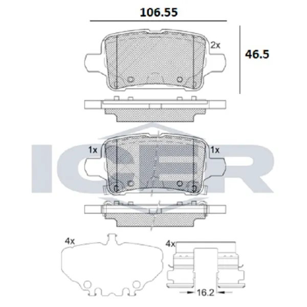 Тормозные колодки Icer 182326 задние/ дисковые photo 2 Тормозные колодки Icer 182326 задние/ дисковые photo 2